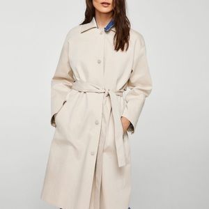 NWOT Mango Zip pocket trench